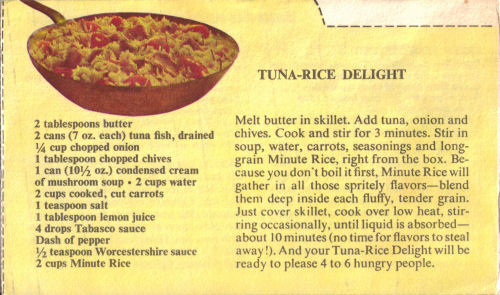 Recipe Clipping For Tuna-Rice Delight