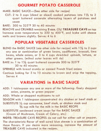 Vegetable Casserole Recipes Card