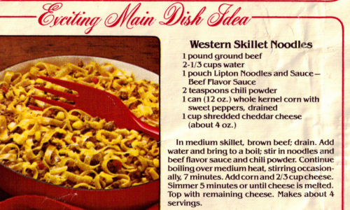Recipe Clipping For Western Skillet Noodles