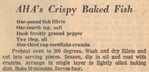 Crispy Baked Fish Recipe Clipping