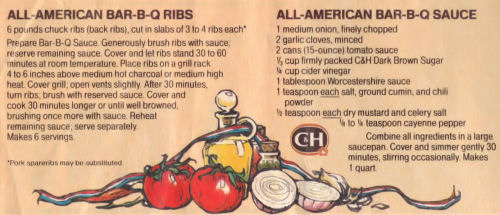 Recipe Clipping For All American BBQ Ribs And Sauce