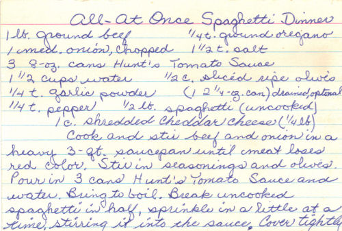 Recipe For Spaghetti Dinner