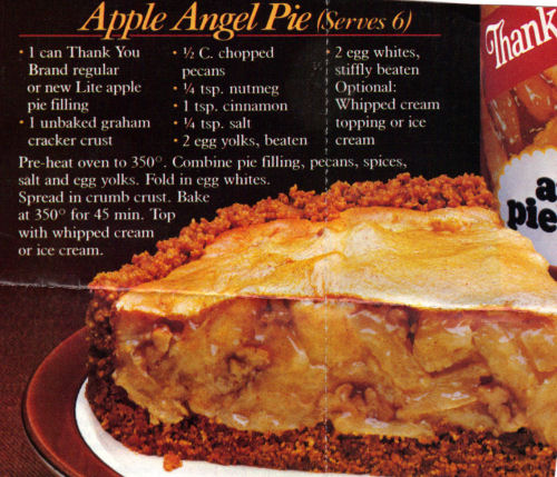 Recipe Clipping For Apple Angel Pie