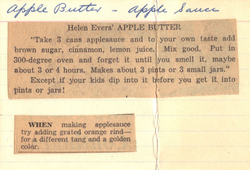 Vintage Clippings For Apple Butter