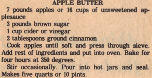 Vintage Canning Recipe For Apple Butter