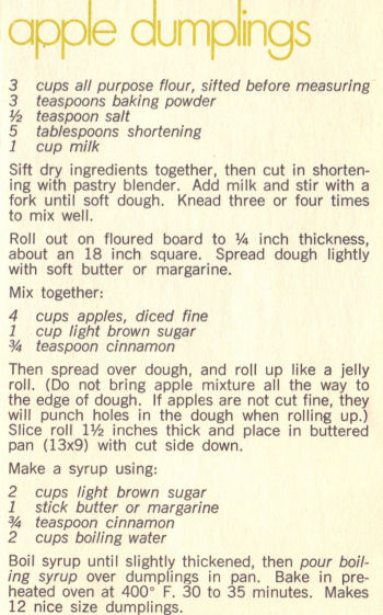 Recipe Clipping For Apple Dumplings