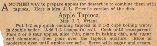 Apple Tapioca Recipe Clipping