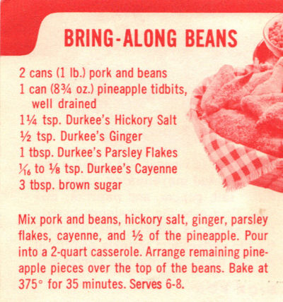 Recipe Clipping For Bring-Along-Beans