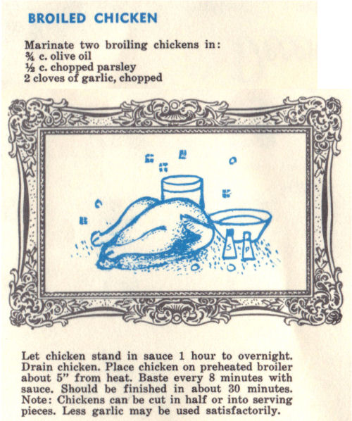 Vintage Broiled Chicken Recipe