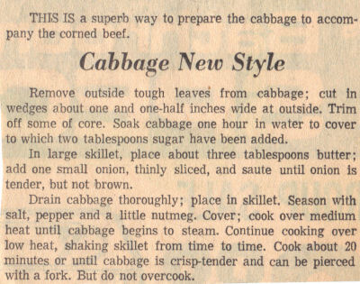 Cabbage New Style Recipe Clipping