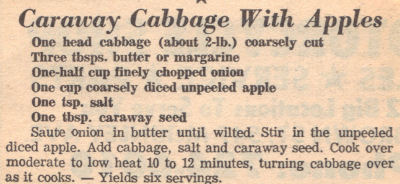 Caraway Cabbage With Apples Recipe