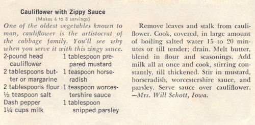  Recipe Cauliflower With Zippy Sauce