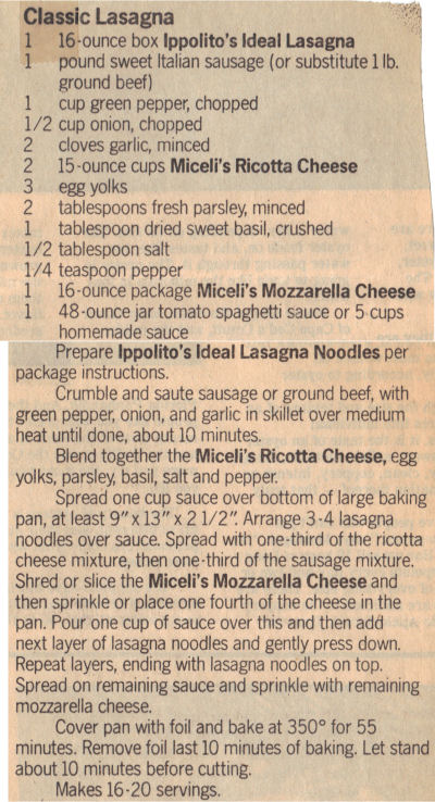 Classic Lasagna Recipe