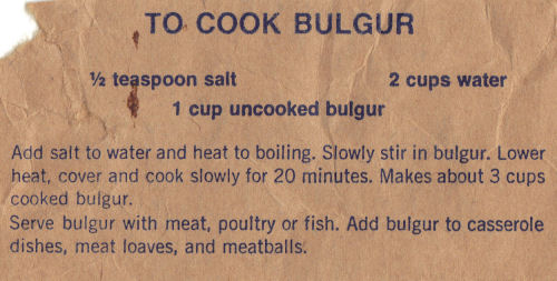 Recipe Clipping For Cooking Bulgur