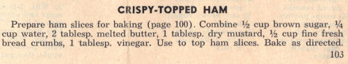 Vintage Recipe Clipping