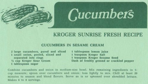 Cucumbers In Sesame Cream Recipe