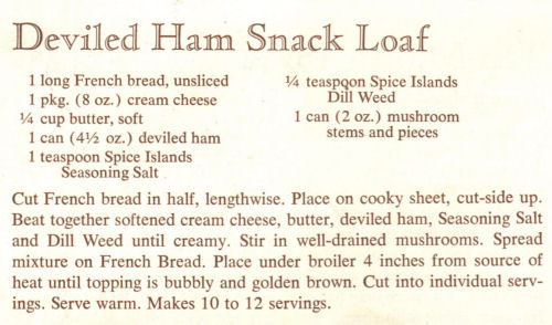 Recipe For Deviled Ham Snack Loaf