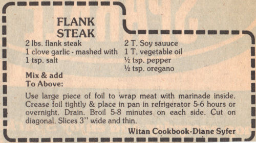 Recipe Clipping For Flank Steak