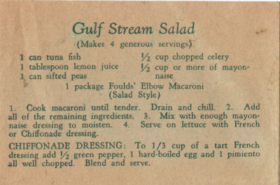 Fould's Vintage Gulf Stream Salad