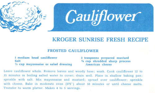 Frosted Cauliflower Recipe