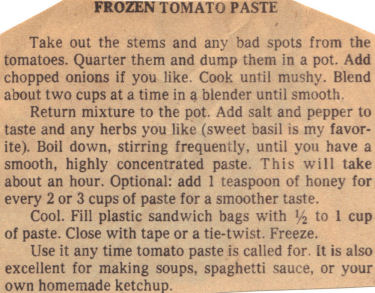 Instructions For Making Homemade Tomato Paste To Freeze