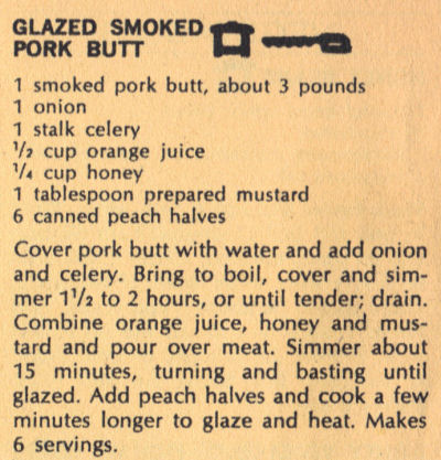 Recipe Clipping For Glazed Smoked Pork Butt