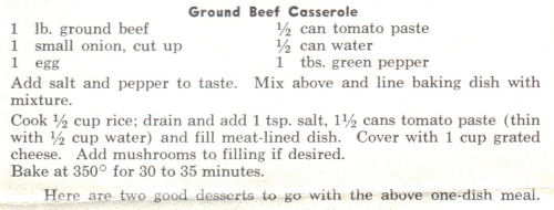 Recipe Clipping For Ground Beef Casserole