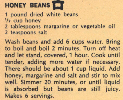 Recipe Clipping For Honey Beans