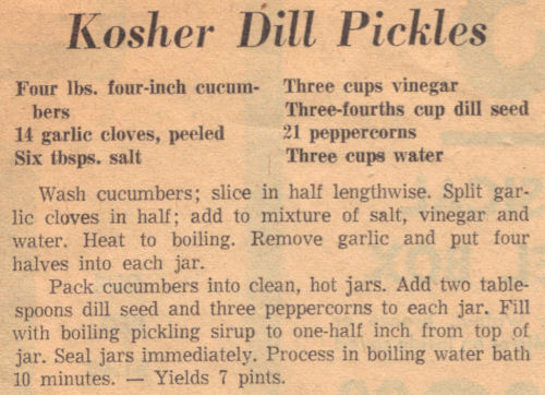 Kosher Dill Pickles Vintage Canning Recipe Recipecurio Com