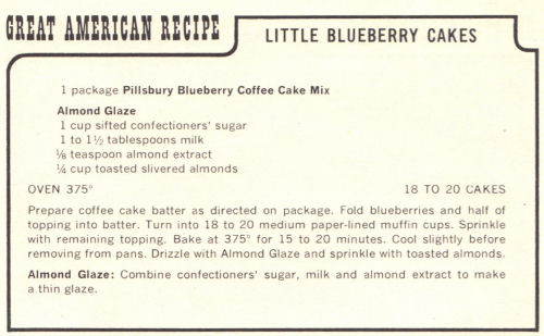 Vintage Recipe For Little Blueberry Cakes