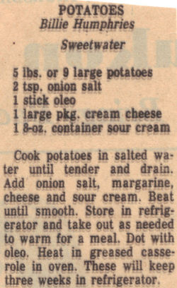 Recipe Clipping For Make Ahead Mashed Potatoes