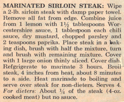 Marinated Sirloin Steak