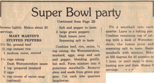 Recipe Clipping For Meatball Stuffed Peppers