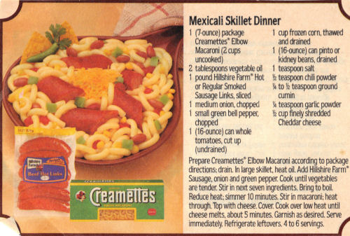 Recipe Clipping For Mexicali Skillet Dinner