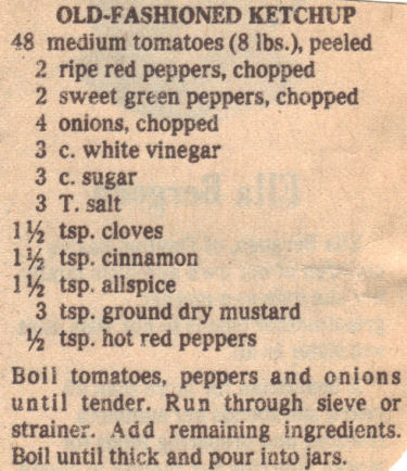 Recipe For Old-Fashioned Ketchup