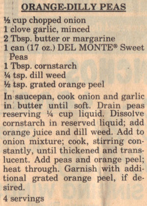 Orange-Dilly Peas Recipe