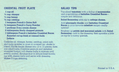 Recipe Card For Oriental Fruit Plate