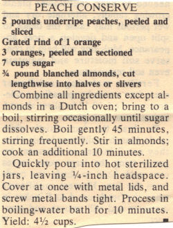 Recipe Clipping For Peach Conserve