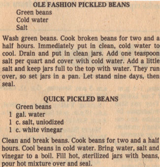 Two Recipes For Pickled Green Beans