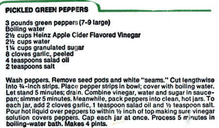 Recipe For Pickled Green Peppers
