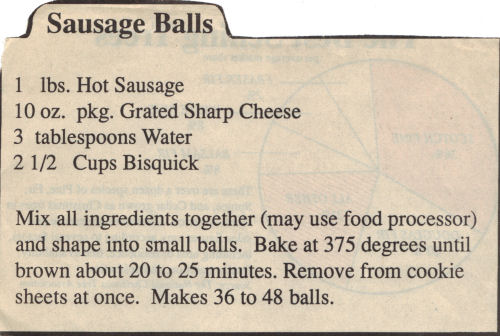 Recipe Clipping For Sausage Balls