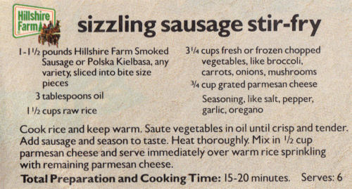 Recipe Clipping For Sausage Stir-Fry