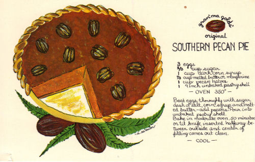 Recipe Card For Southern Pecan Pie