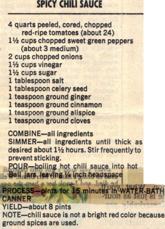 Vintage Canning Recipe For Spicy Chili Sauce