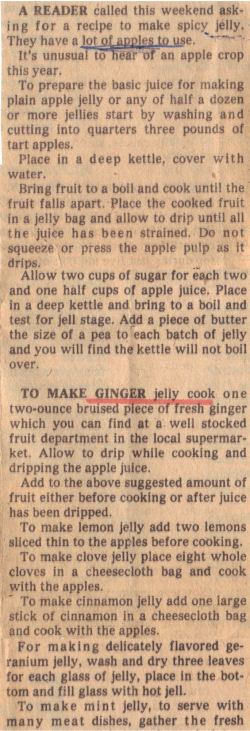 Recipe Instructions For Making Spicy Apple Jelly