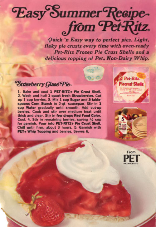 Vintage Recipe Clipping For Strawberry Glace Pie
