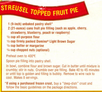 Recipe For Streusel Topped Fruit Pie