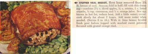 Vintage Clipping For Stuffed Veal Breast