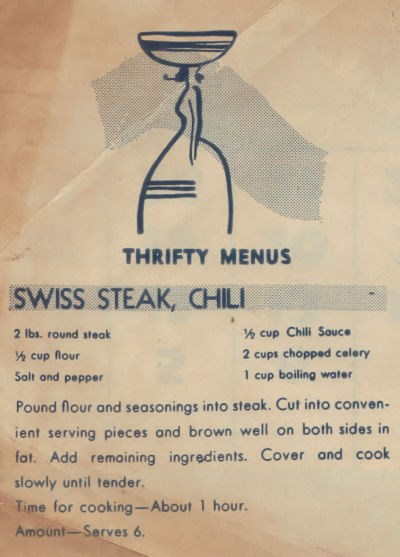 Vintage Recipe Clipping