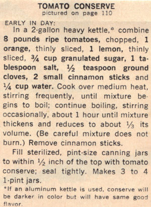Recipe For Tomato Conserve